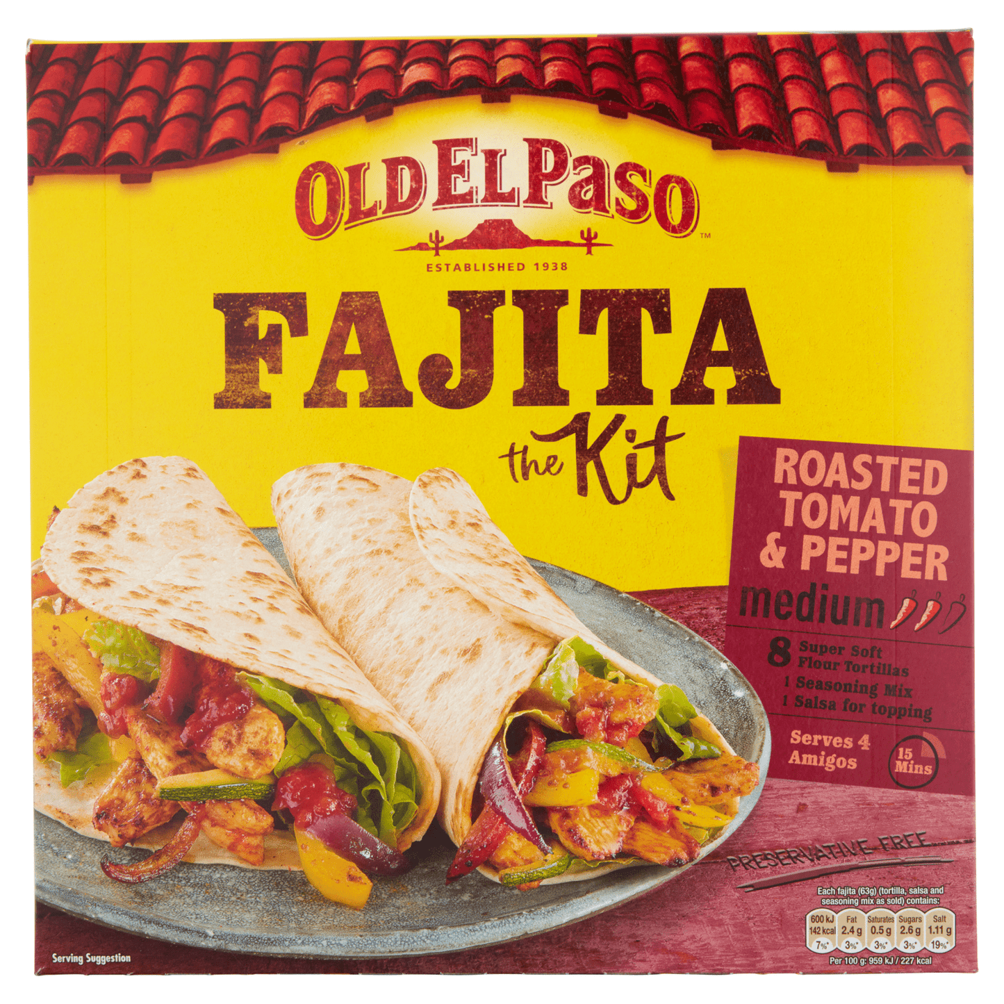 Old El Paso Roasted Tomato & Pepper Fajita Kit 500g - UK Food & Drink - 8410076471208