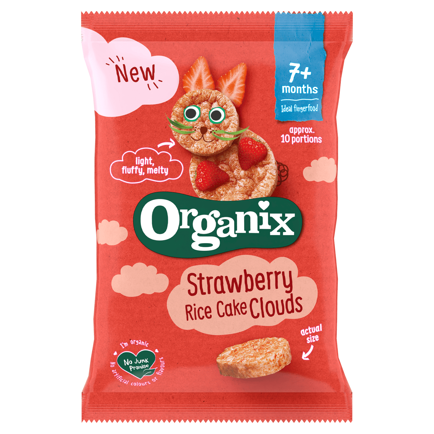 Organix Strawberry Rice Cake Clouds 7+ Months 40g - UK Food & Drink - 5024121805127