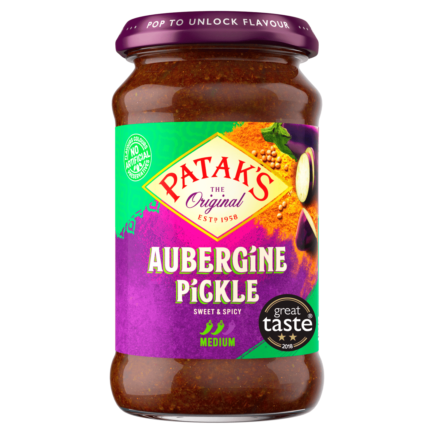 Patak's The Original Aubergine Pickle 312g - UK Food & Drink - 5011308000901