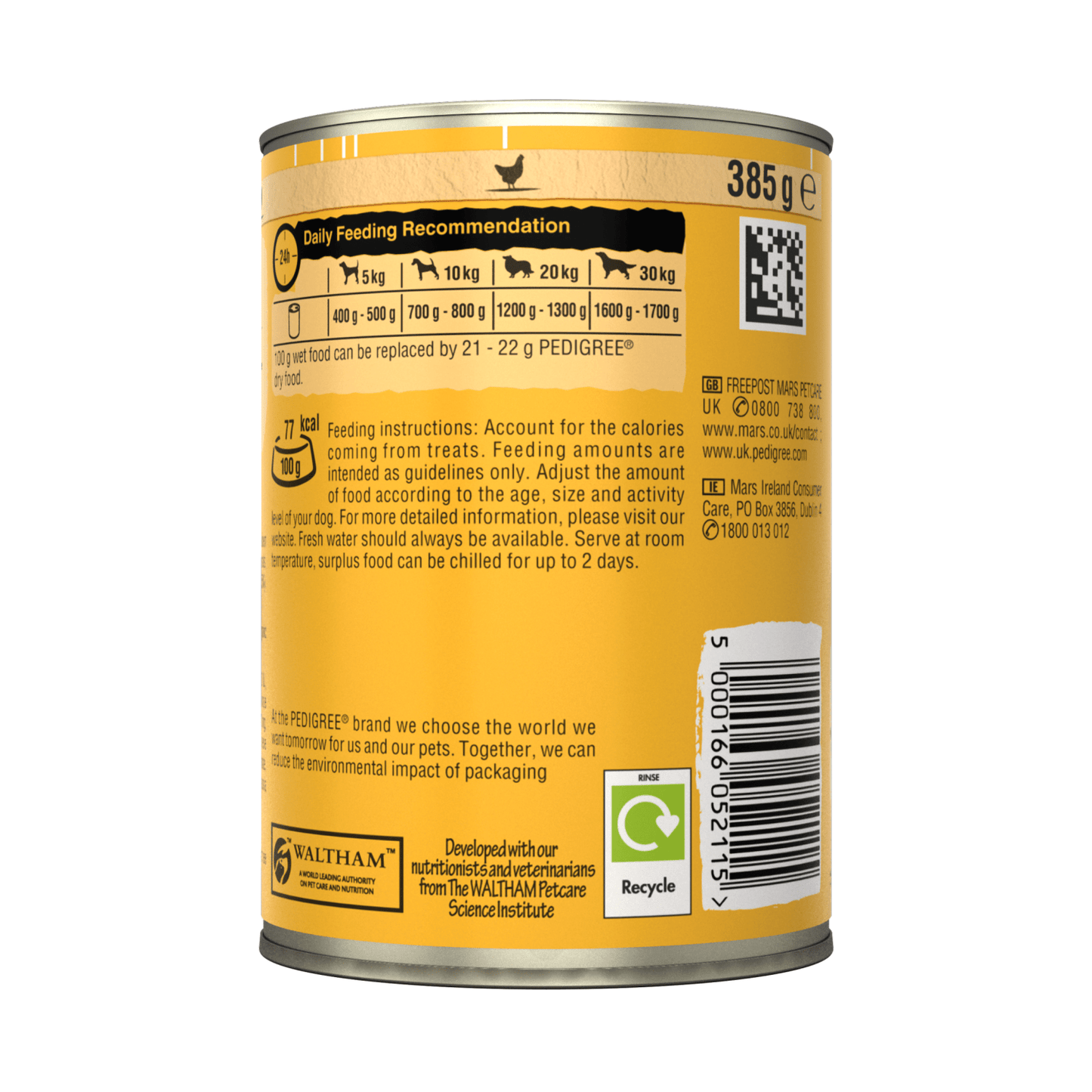 Pedigree Adult Wet Dog Food Tin Chicken in Jelly 385g - UK Food & Drink - 5000166052115