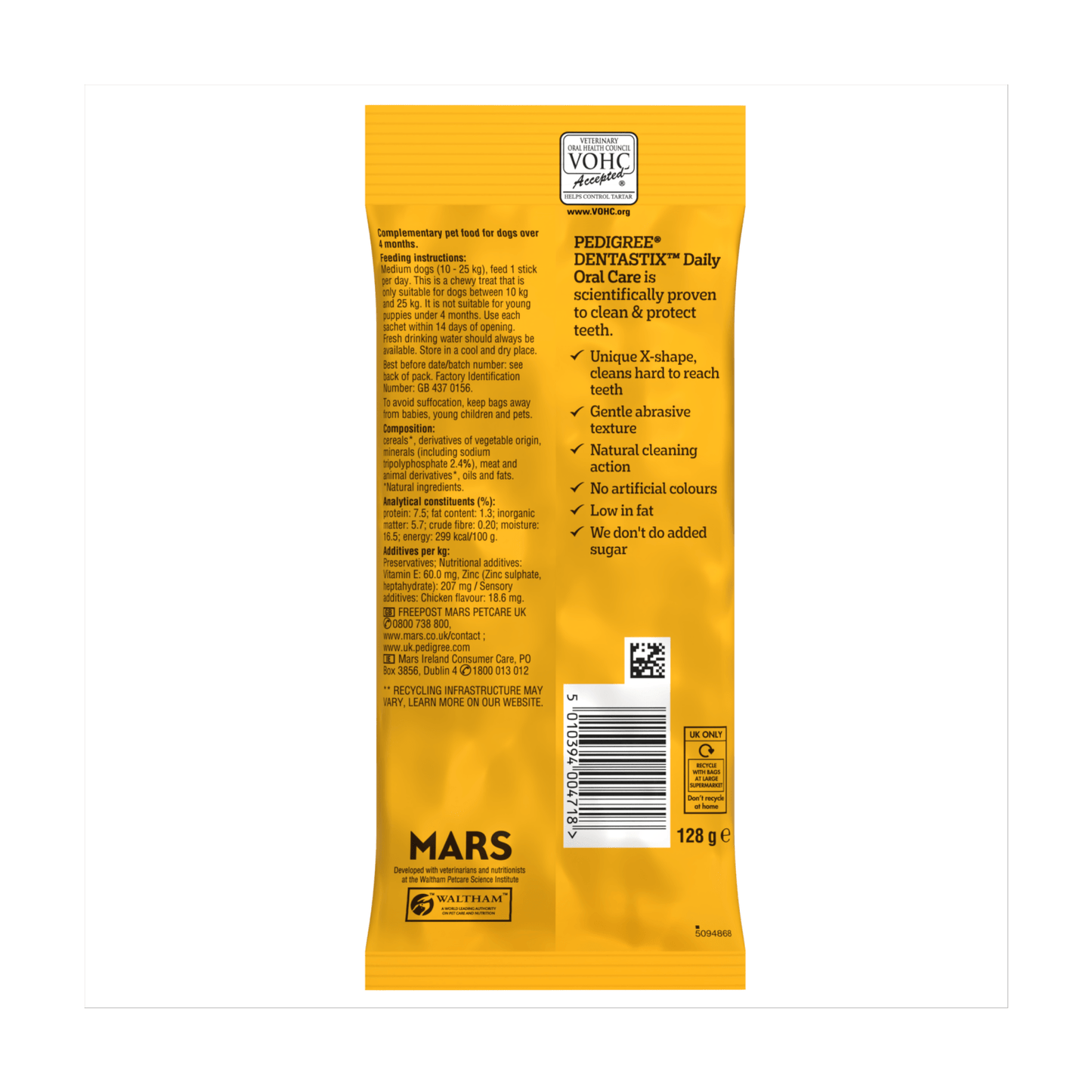 Pedigree Dentastix Daily Oral Care Medium 10 - 25kg 5 Sticks 128g - UK Food & Drink - 5010394004718
