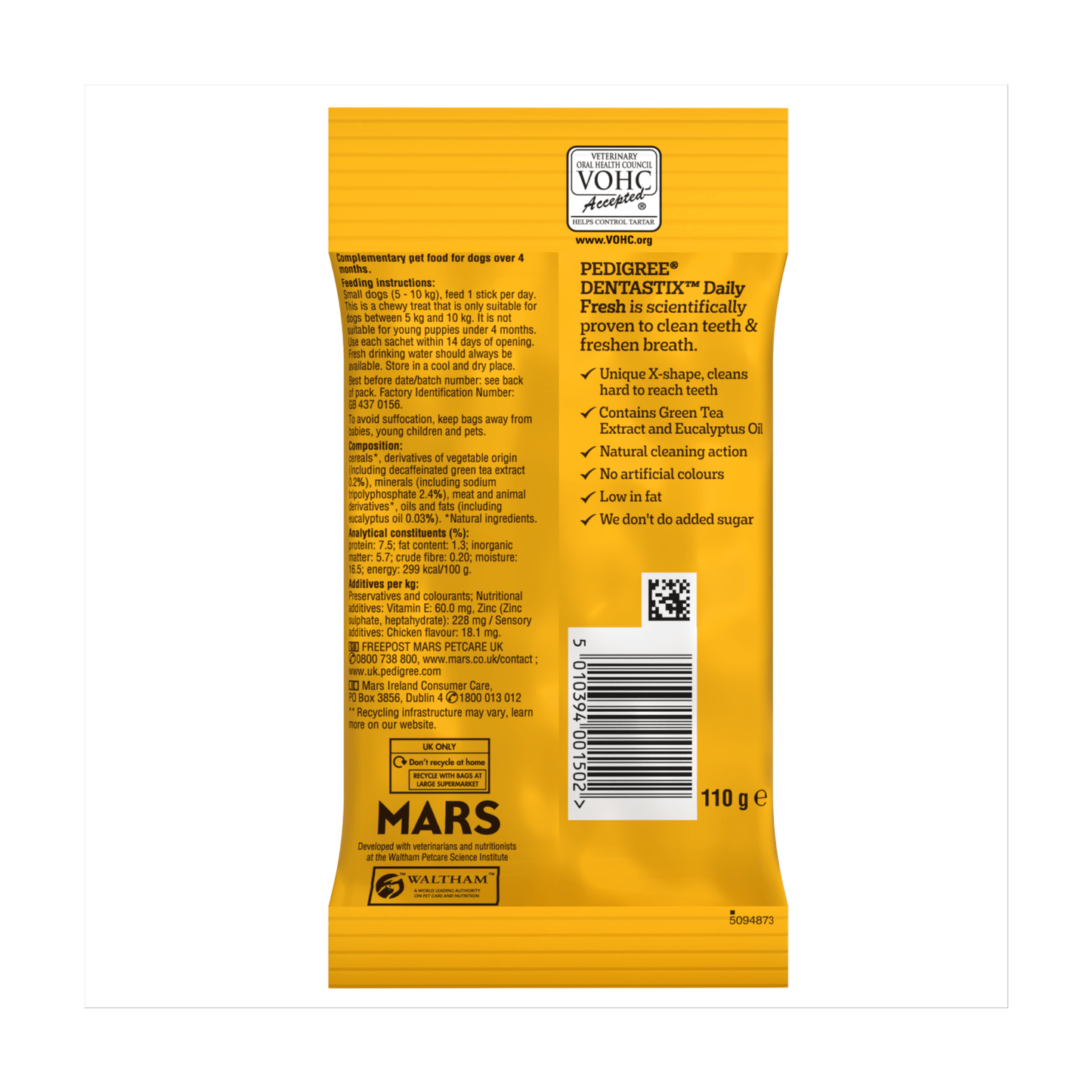 PEDIGREE¨ DENTASTIXª Fresh Daily Dental Chews Small Dog Treat 7 Sticks - UK Food & Drink - 5010394001502