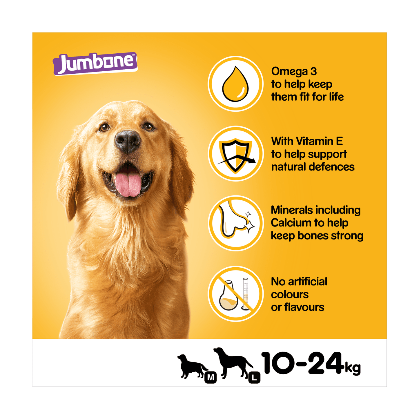 Pedigree Jumbone Adult Medium Dog Treat Chicken & Lamb 2 Chews 180g - UK Food & Drink - 5010394003780