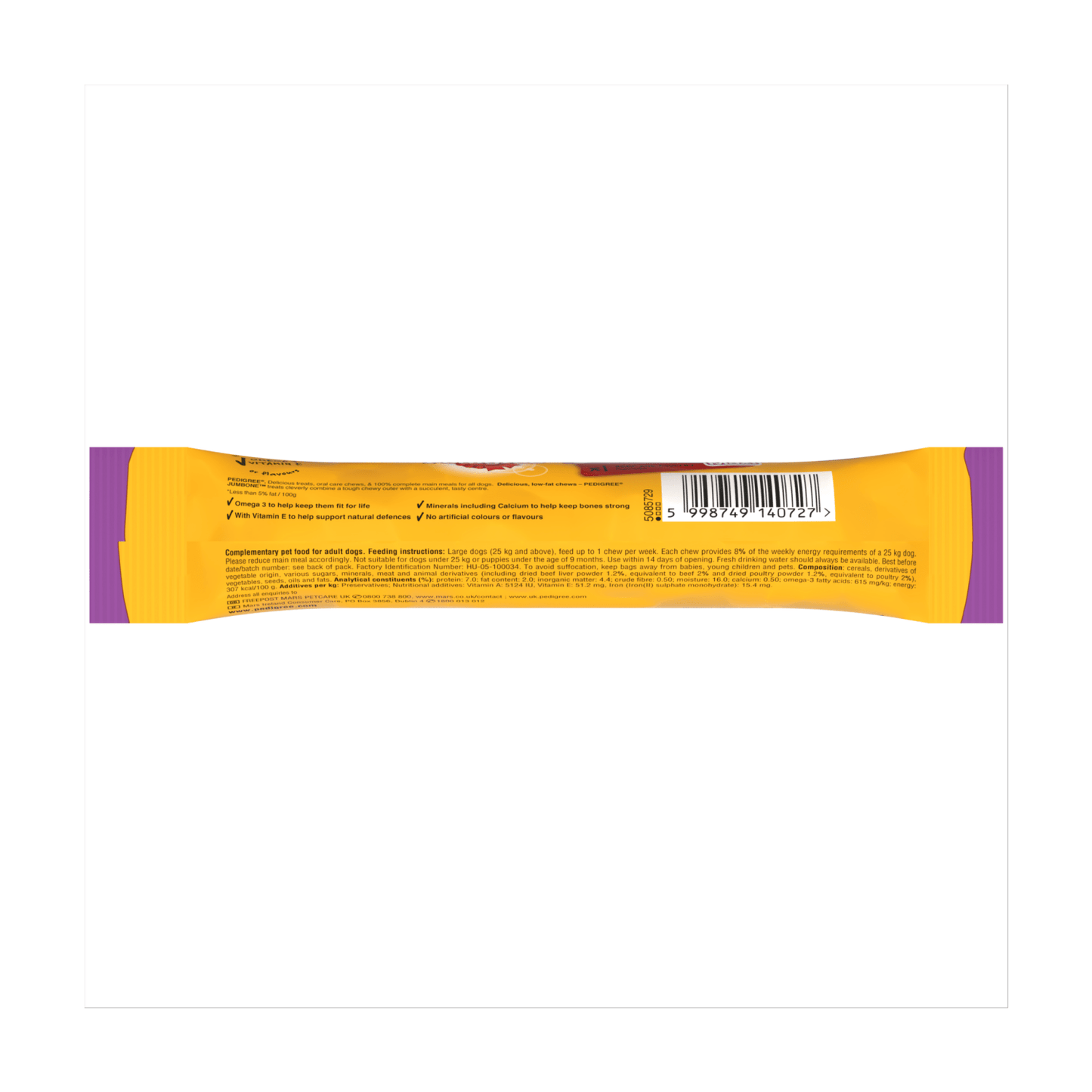 Pedigree Jumbone Maxi Adult Large Dog Treat Beef & Poultry 1 Chew 180g - UK Food & Drink - 5998749140727