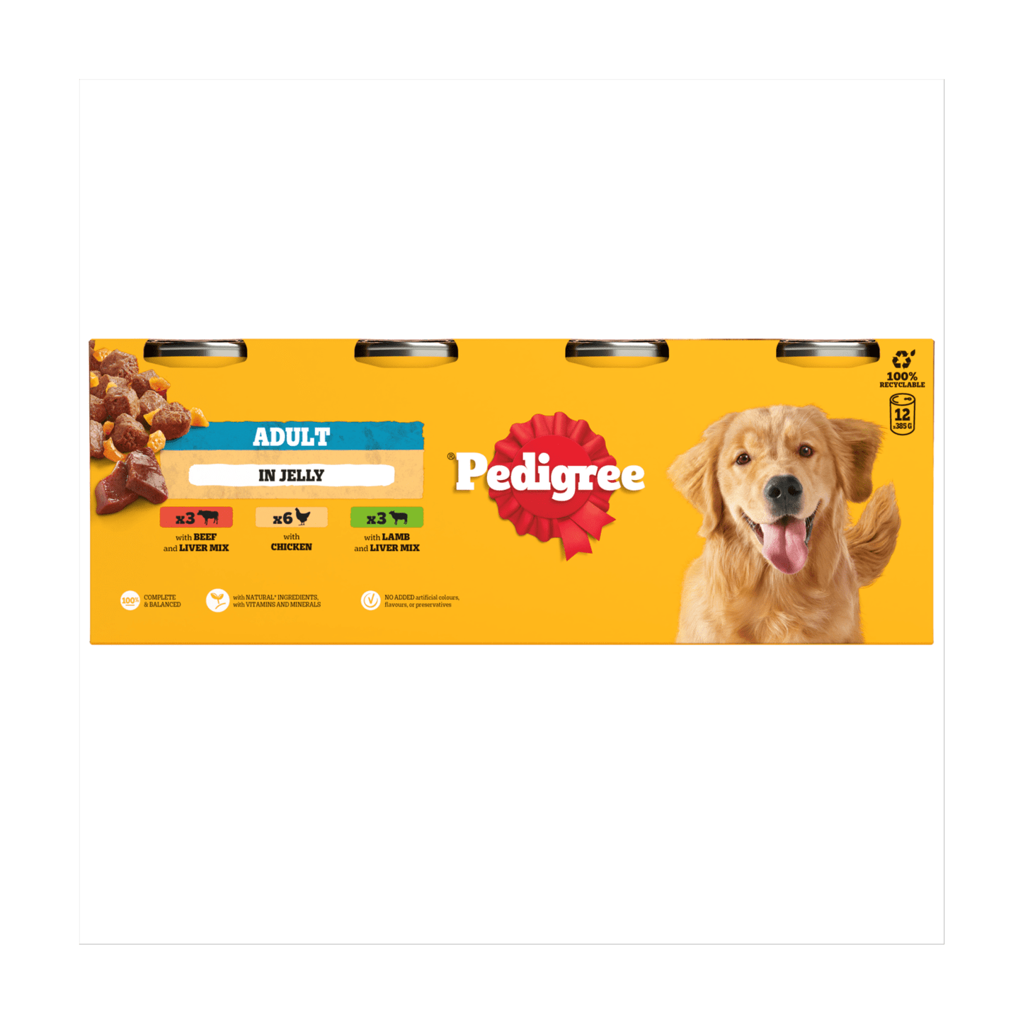 PEDIGREE® Adult Wet Dog Food Mixed Selection in Jelly 12 x 385g Can - UK Food & Drink - 5000166061698
