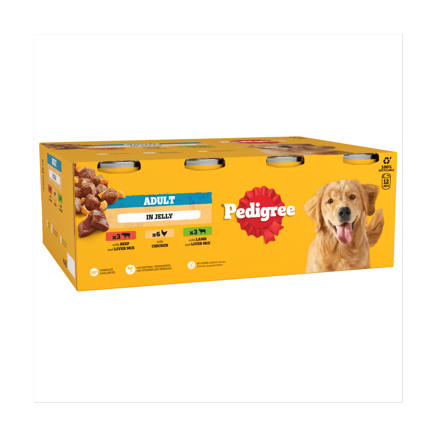 PEDIGREE® Adult Wet Dog Food Mixed Selection in Jelly 12 x 385g Can - UK Food & Drink - 5000166061698