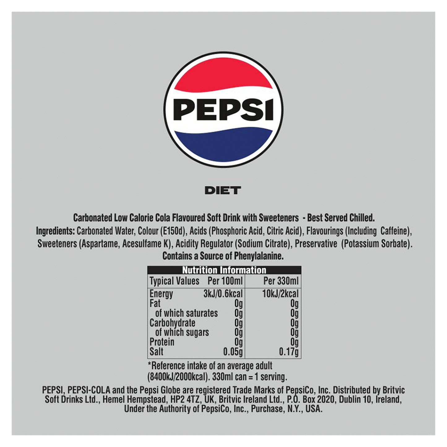 Pepsi Diet 330ml - UK Food & Drink - 40608143