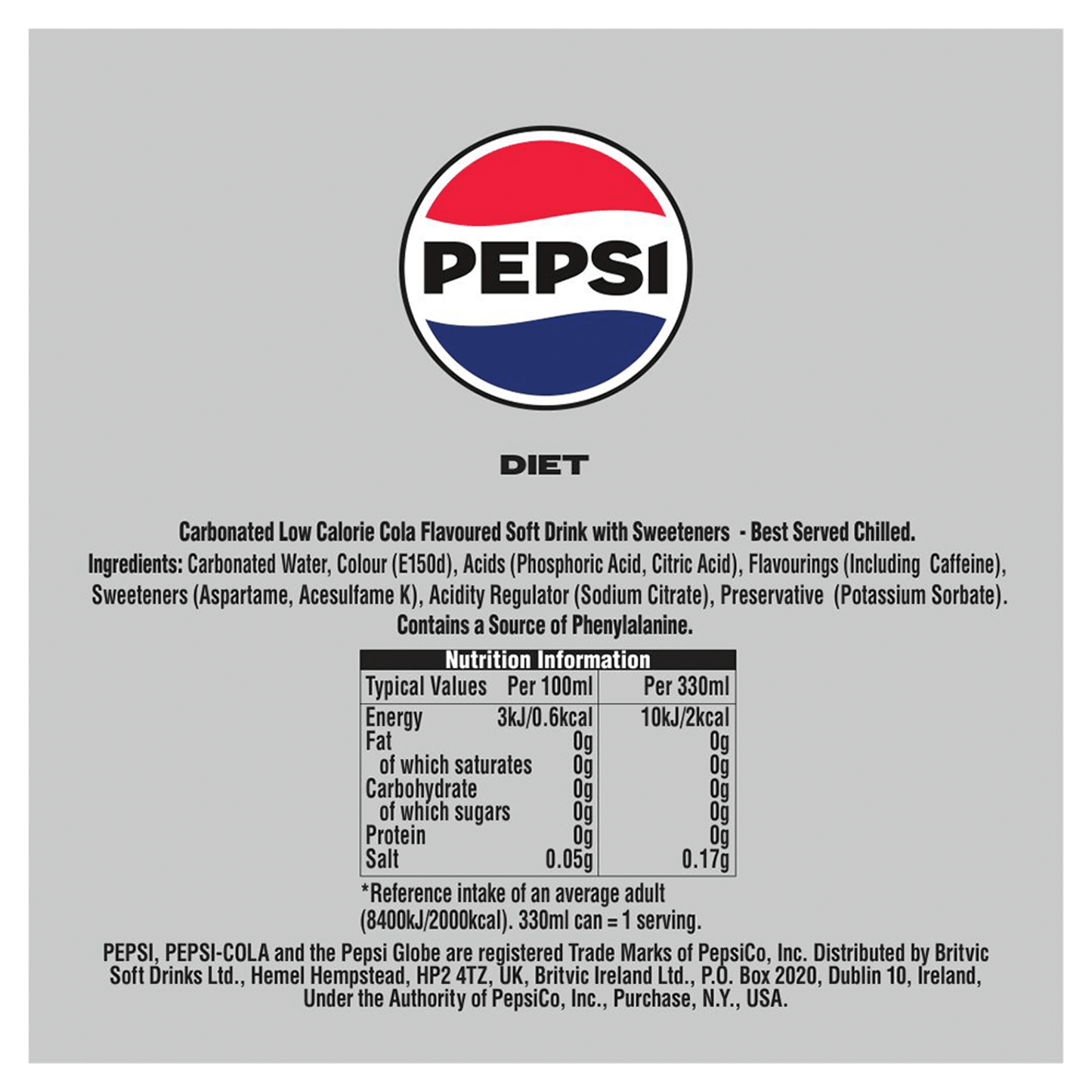 Pepsi Diet 500ml - UK Food & Drink - 4062139015559