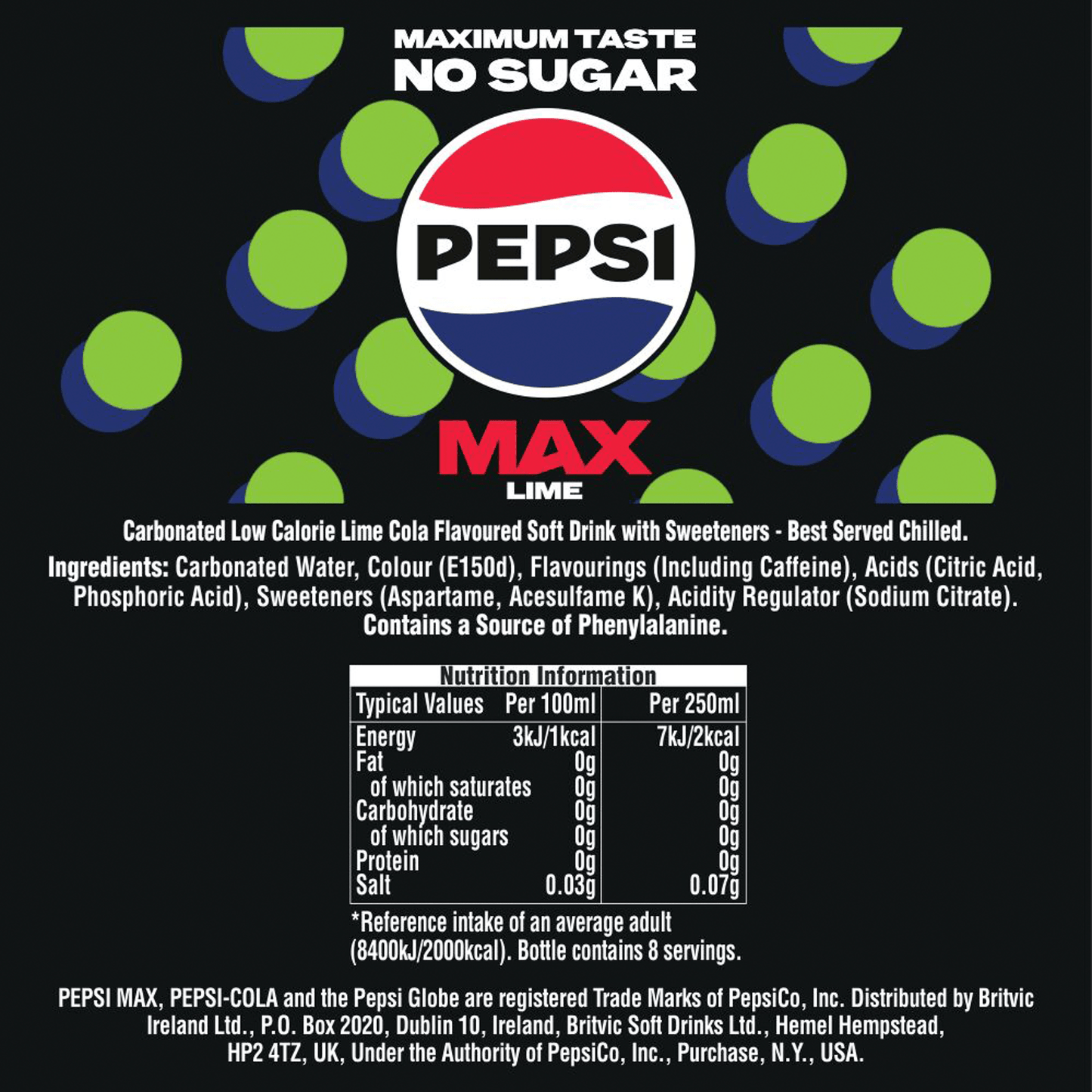 Pepsi Max Lime 2 Litres - UK Food & Drink - 4060800305930