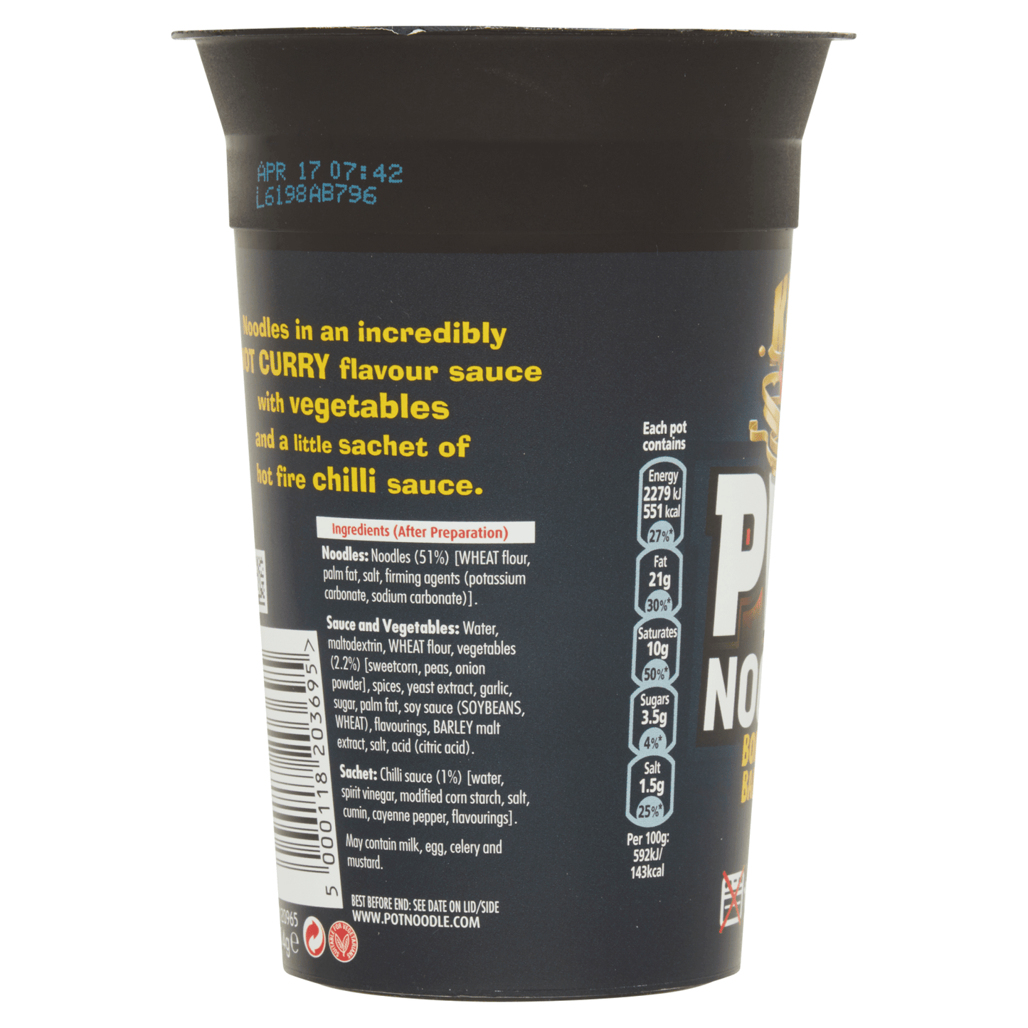 Pot Noodle King Bombay Bad Boy Flavour 114g - UK Food & Drink - 5000118203695