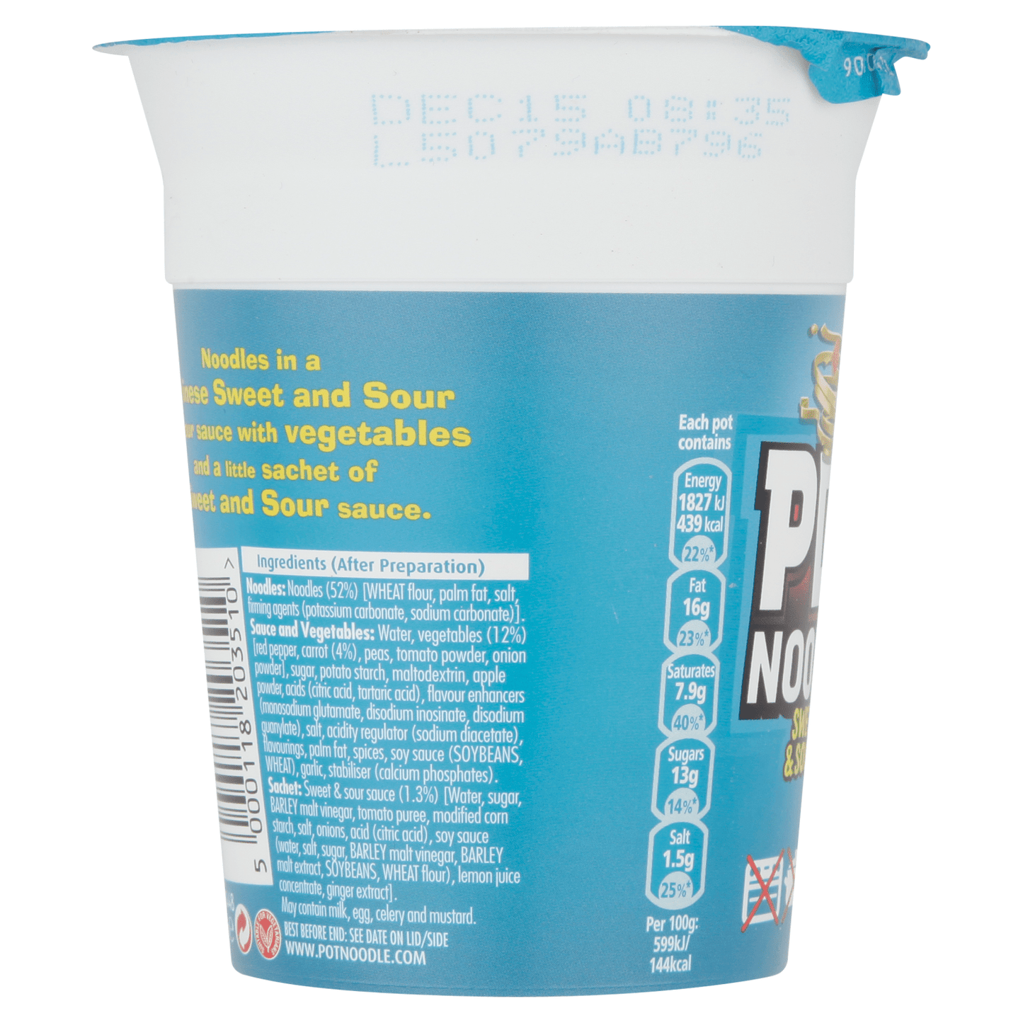 Pot Noodle Sweet & Sour Flavour 90g - UK Food & Drink - 5000118203510