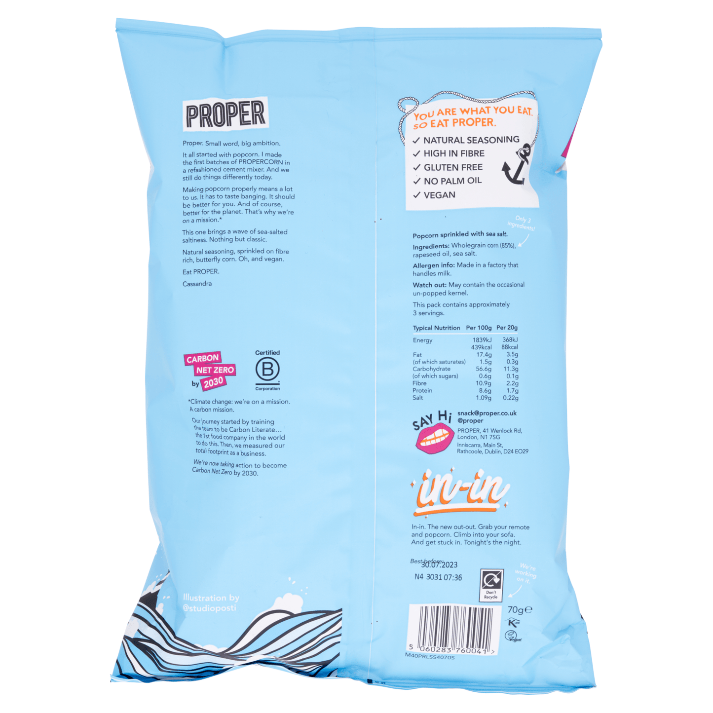 PROPERCORN Sea Salted Popcorn 70g - UK Food & Drink - 5060283760041