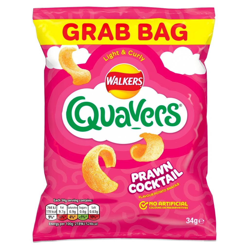 Quavers Prawn Cocktail Grab Bag 34G - UK Food & Drink - 5000328263038