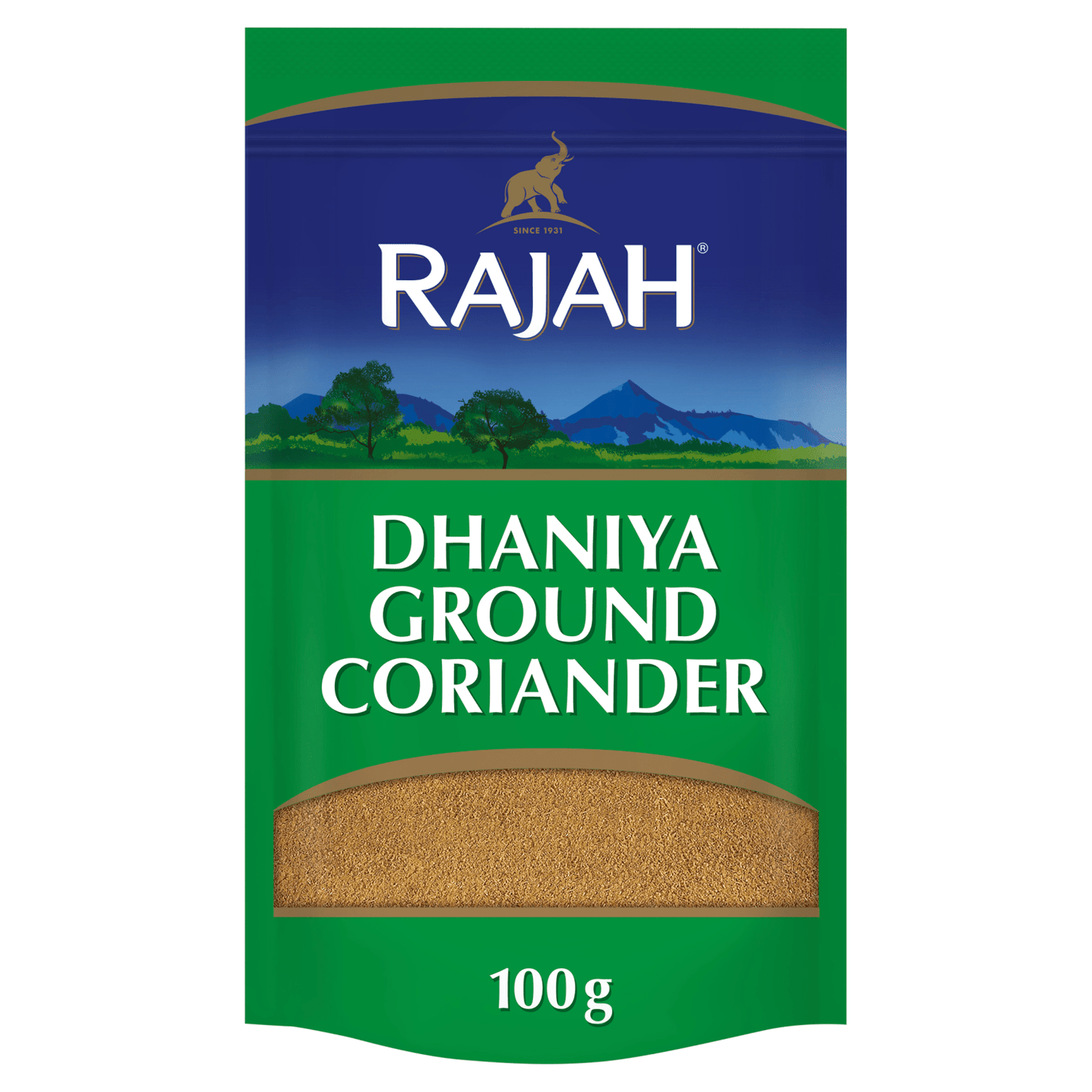 Rajah Dhaniya Ground Coriander 100g - UK Food & Drink - 5015821145088