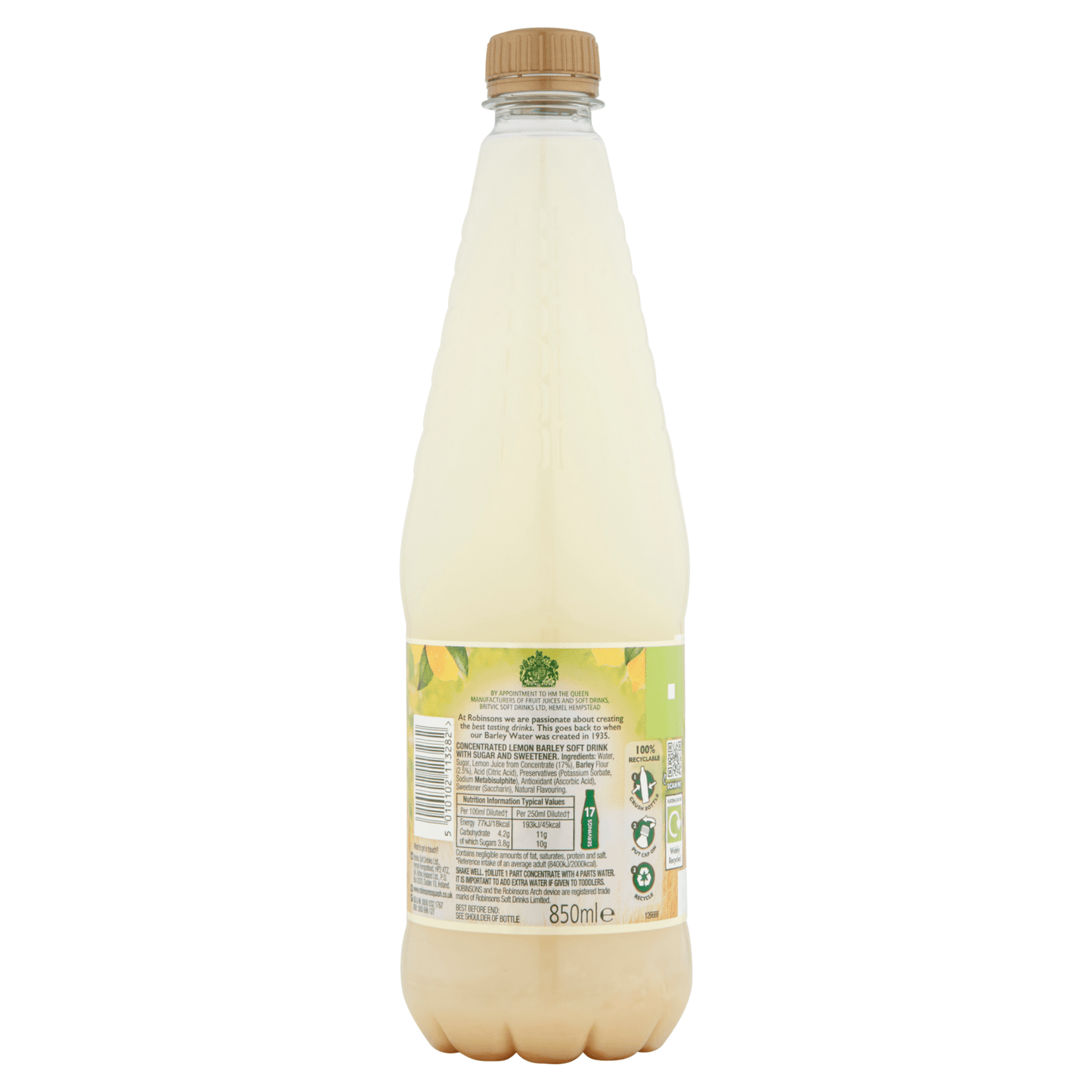 Robinsons Barley Water Lemon 850ml - UK Food & Drink - 5010102113282