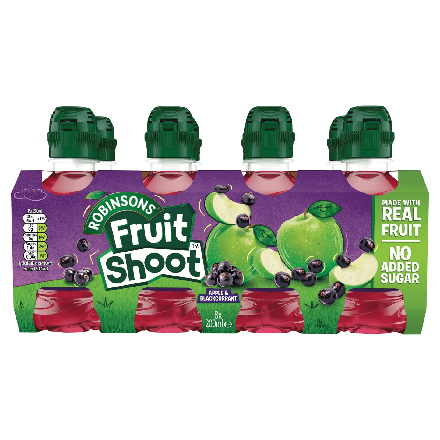 Robinsons Fruit Shoot Apple & Blackcurrant Juice Drink 8 x 200ml - UK Food & Drink - 5010102105454