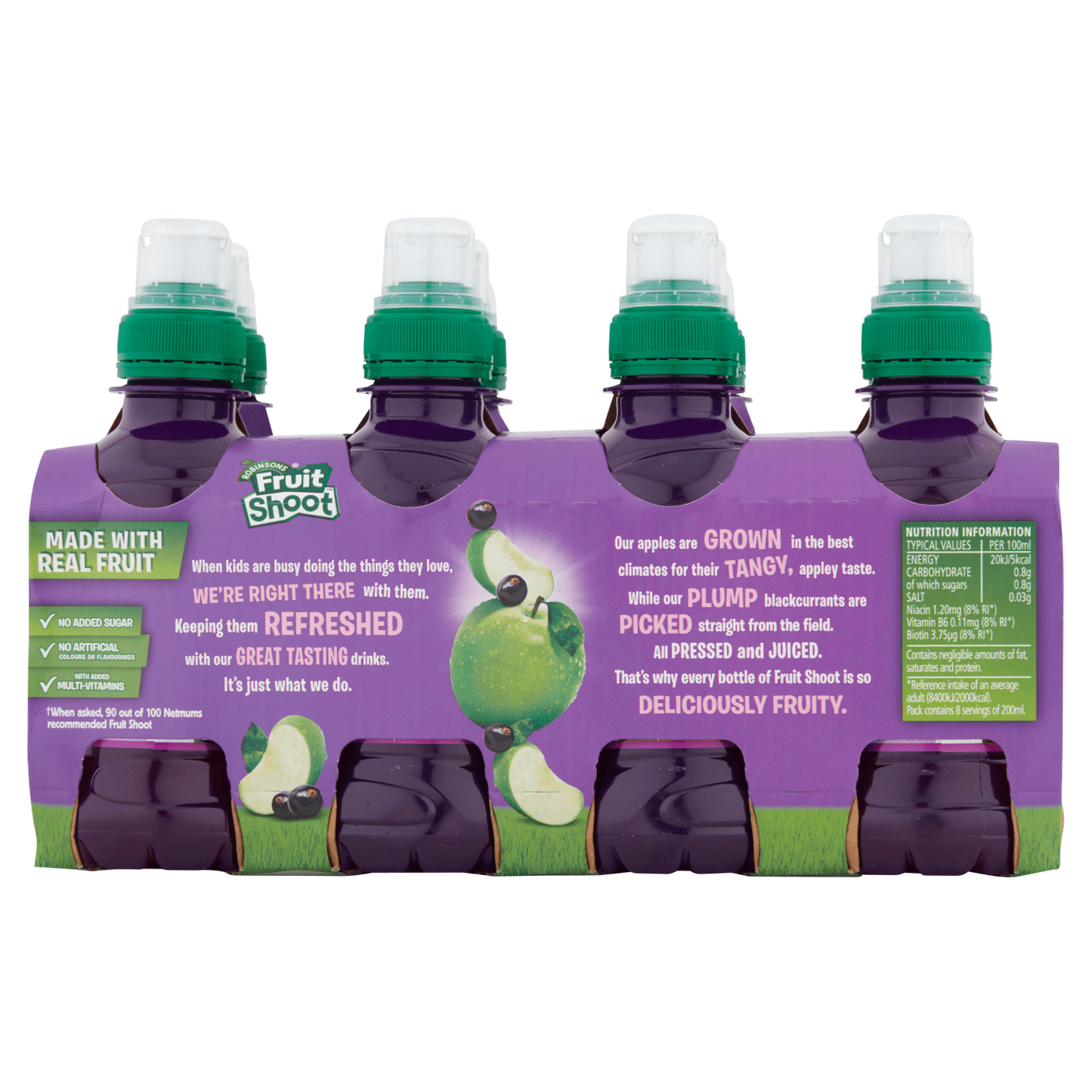 Robinsons Fruit Shoot Apple & Blackcurrant Juice Drink 8 x 200ml - UK Food & Drink - 5010102105454