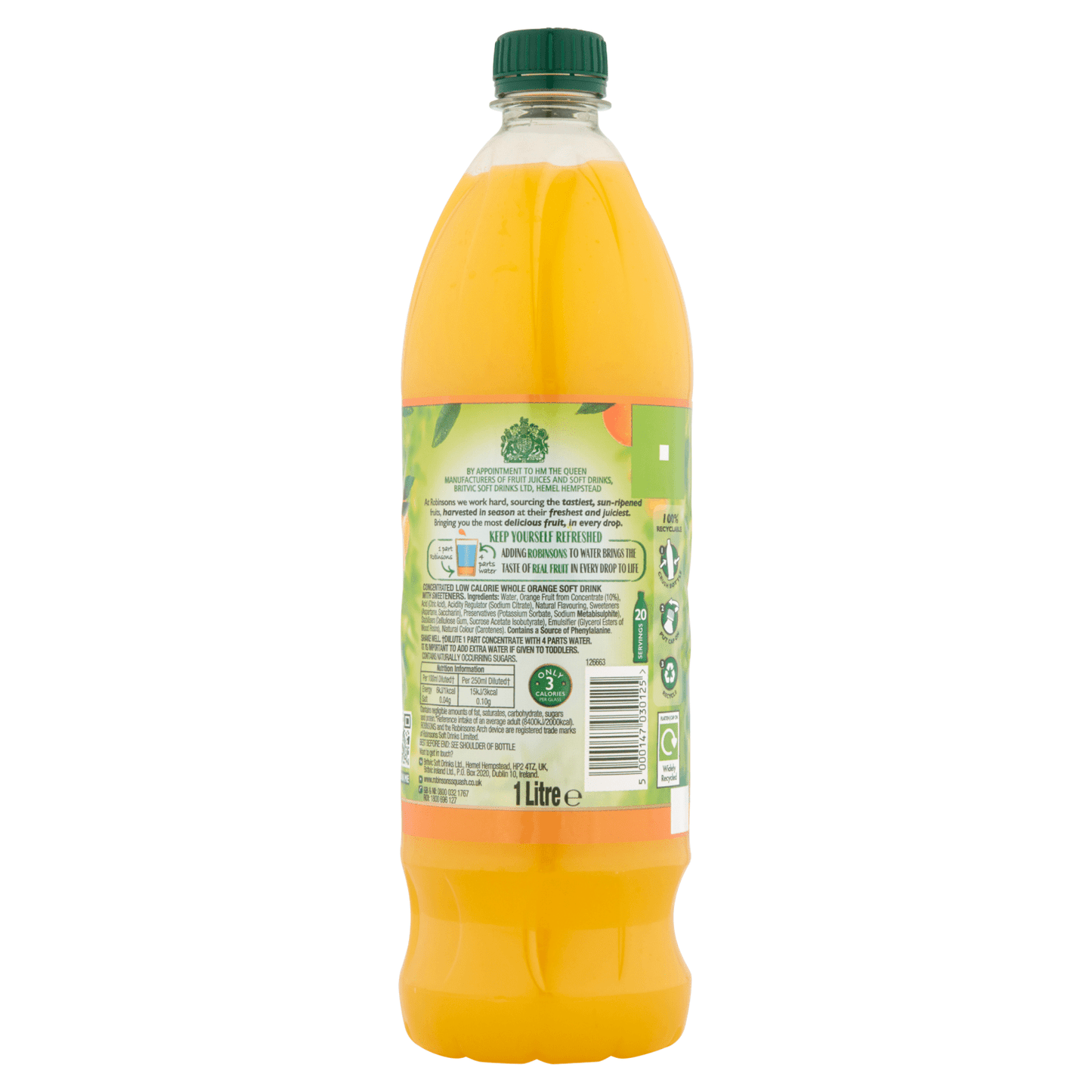 Robinsons Orange 1L - UK Food & Drink - 5000147030125
