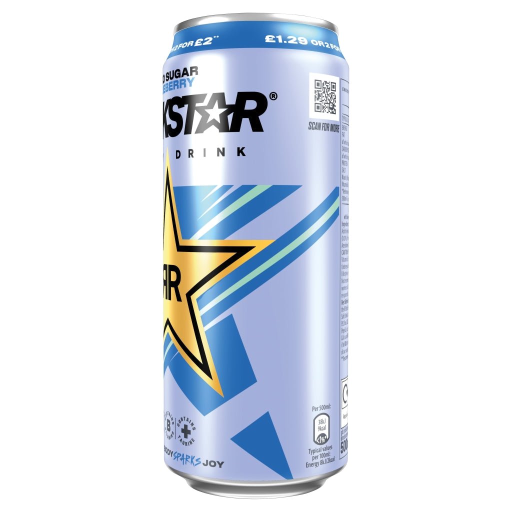 Rockstar Zero Sugar Blueberry Energy Drink 500ml - UK Food & Drink - 4062139016235