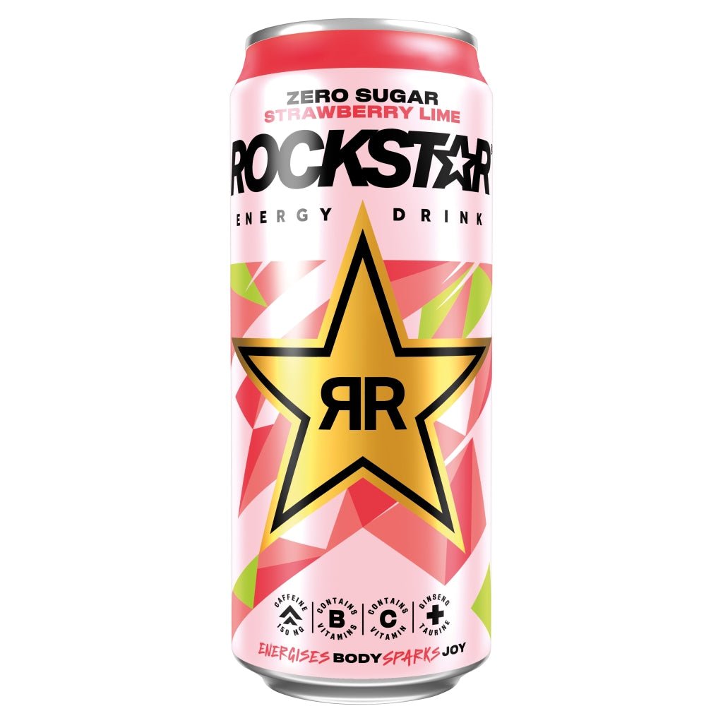 Rockstar Zero Sugar Strawberry Lime Energy Drink 500ml - UK Food & Drink - 4060800310200