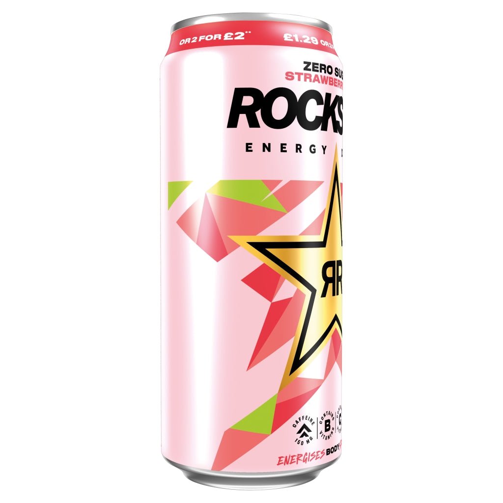 Rockstar Zero Sugar Strawberry Lime Energy Drink 500ml - UK Food & Drink - 4060800310200