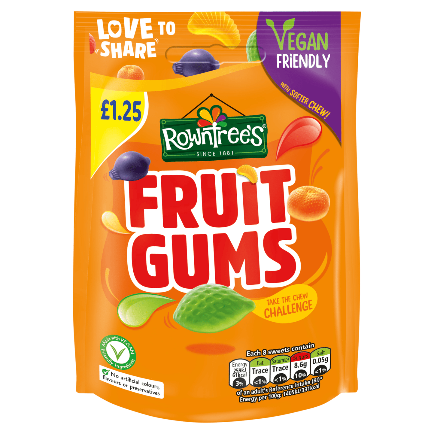 Rowntree's Fruit Gums 120g - UK Food & Drink - 8445290622662