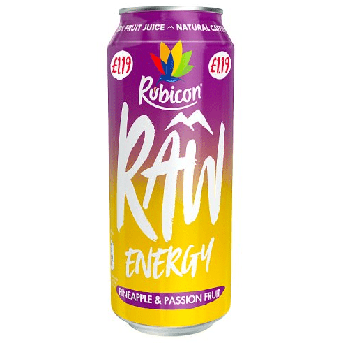 Rubicon Raw Energy Pineapple & Passion Fruit 500ml - UK Food & Drink - 5000382124160