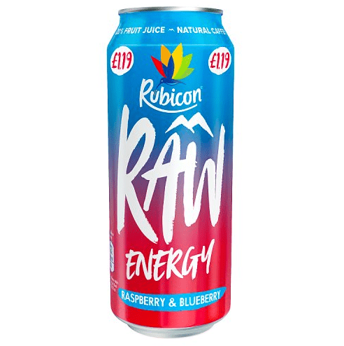 Rubicon Raw Energy Raspberry & Blueberry 500ml - UK Food & Drink - 5000382124122