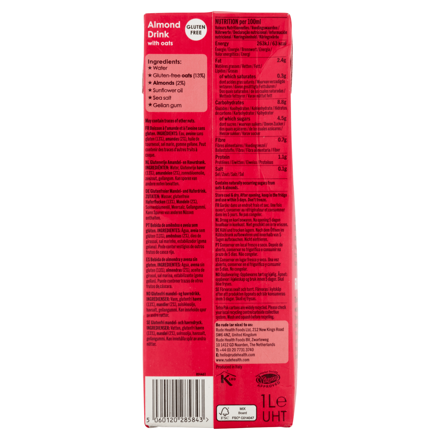 Rude Health Almond Barista 1L - UK Food & Drink - 5060120285843