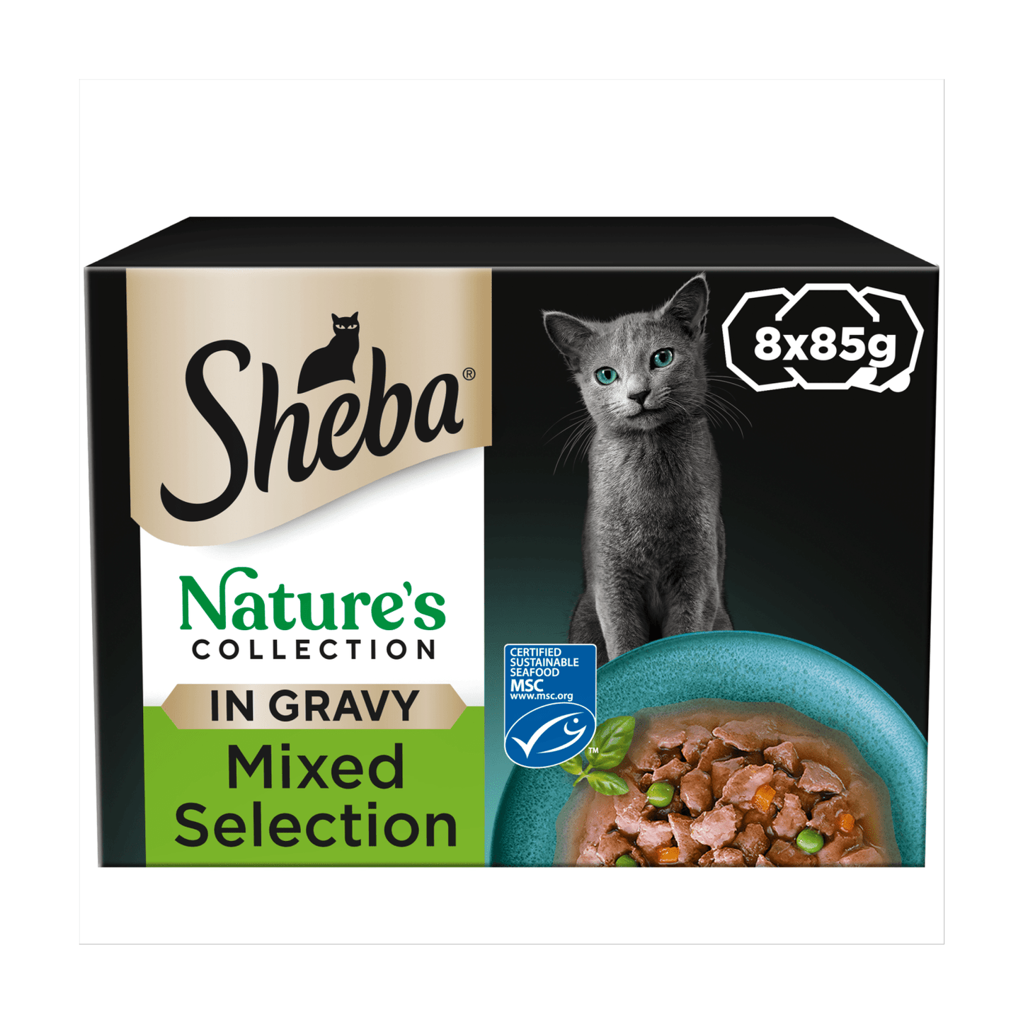 Sheba Nature's Collection Adult Cat Food Tray Mixed Selection in Gravy 8 x 85g - UK Food & Drink - 3065890149892