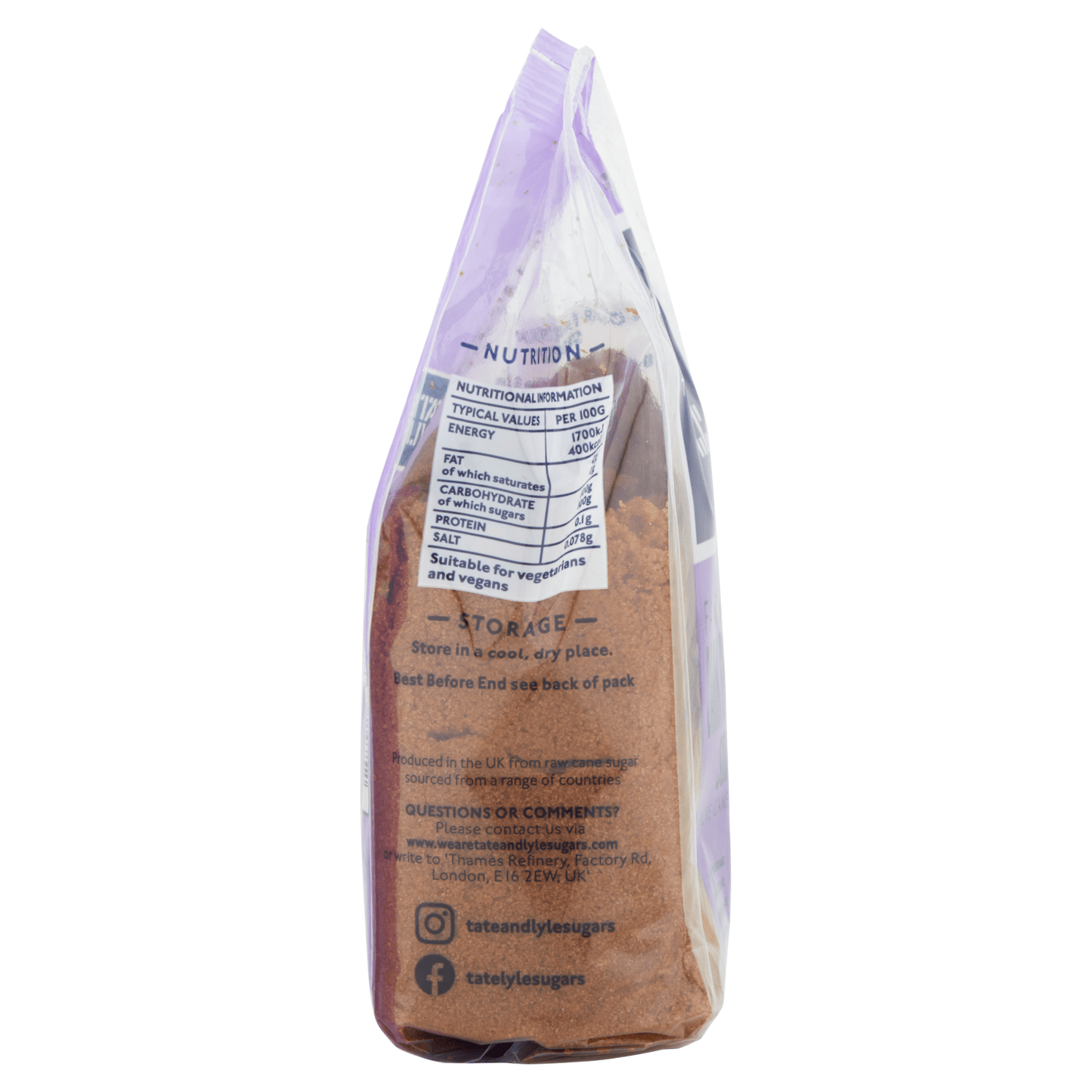 Tate & Lyle Fairtrade Dark Brown Soft Pure Cane Sugar 500g - UK Food & Drink - 5010115924752
