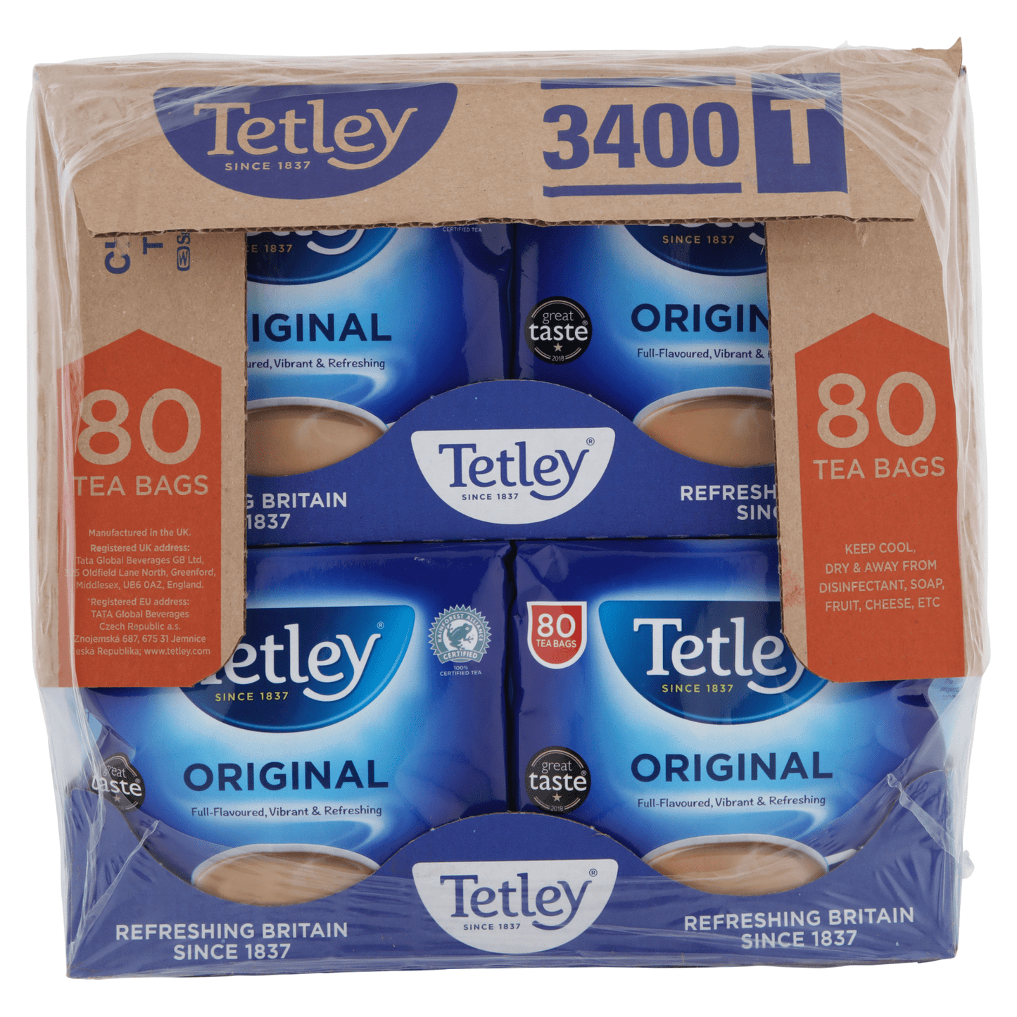 Tetley 80 Original Tea Bags 250g - UK Food & Drink - 5000208030699