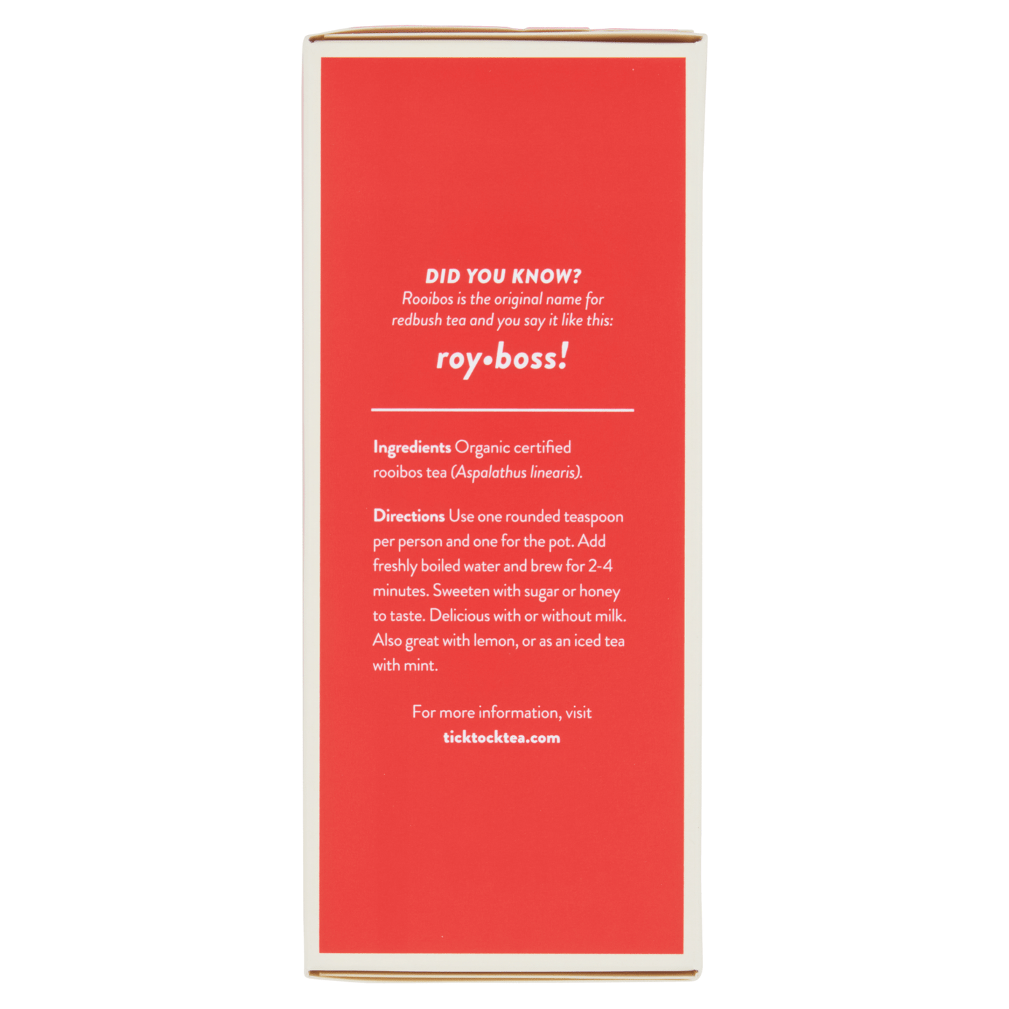 Tick Tock Loose Leaf Rooibos Organic Tea 100g - UK Food & Drink - 5032558003818