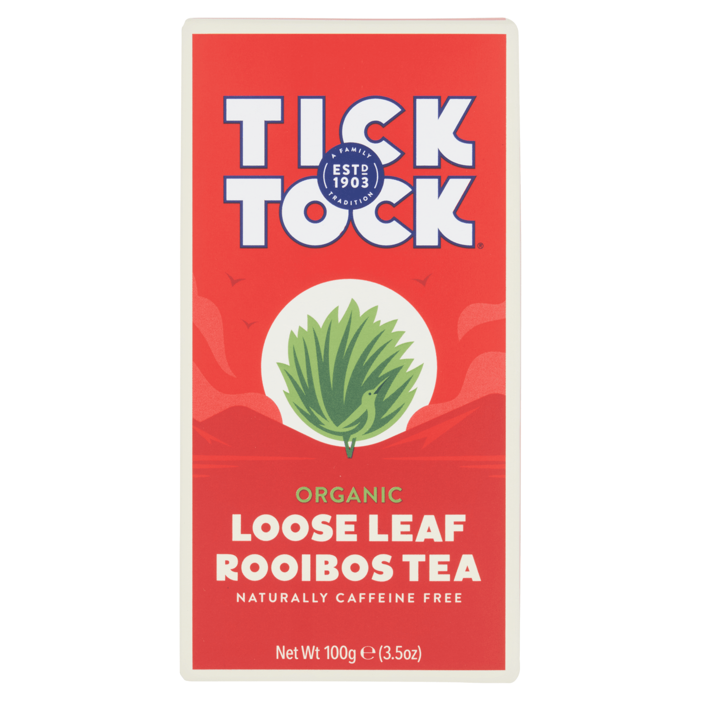 Tick Tock Loose Leaf Rooibos Organic Tea 100g - UK Food & Drink - 5032558003818