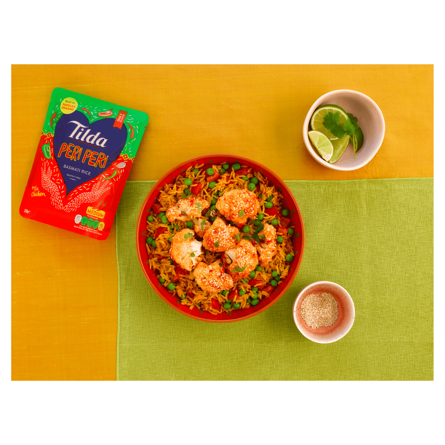 Tilda Microwave Peri Peri Basmati Rice 250g - UK Food & Drink - 5011157995427