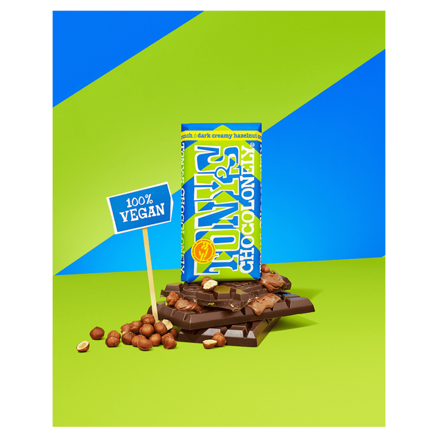 Tony's Chocolonely Dark Creamy Hazelnut Crunch 180g - UK Food & Drink - 8720701143586