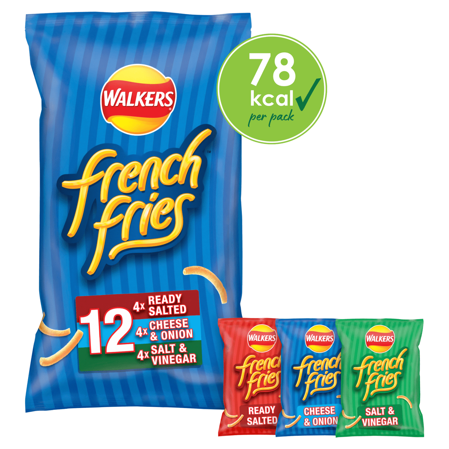 Walkers French Fries Flavour Crispy Potato Snacks 12 x 18g - UK Food & Drink - 5000328542546