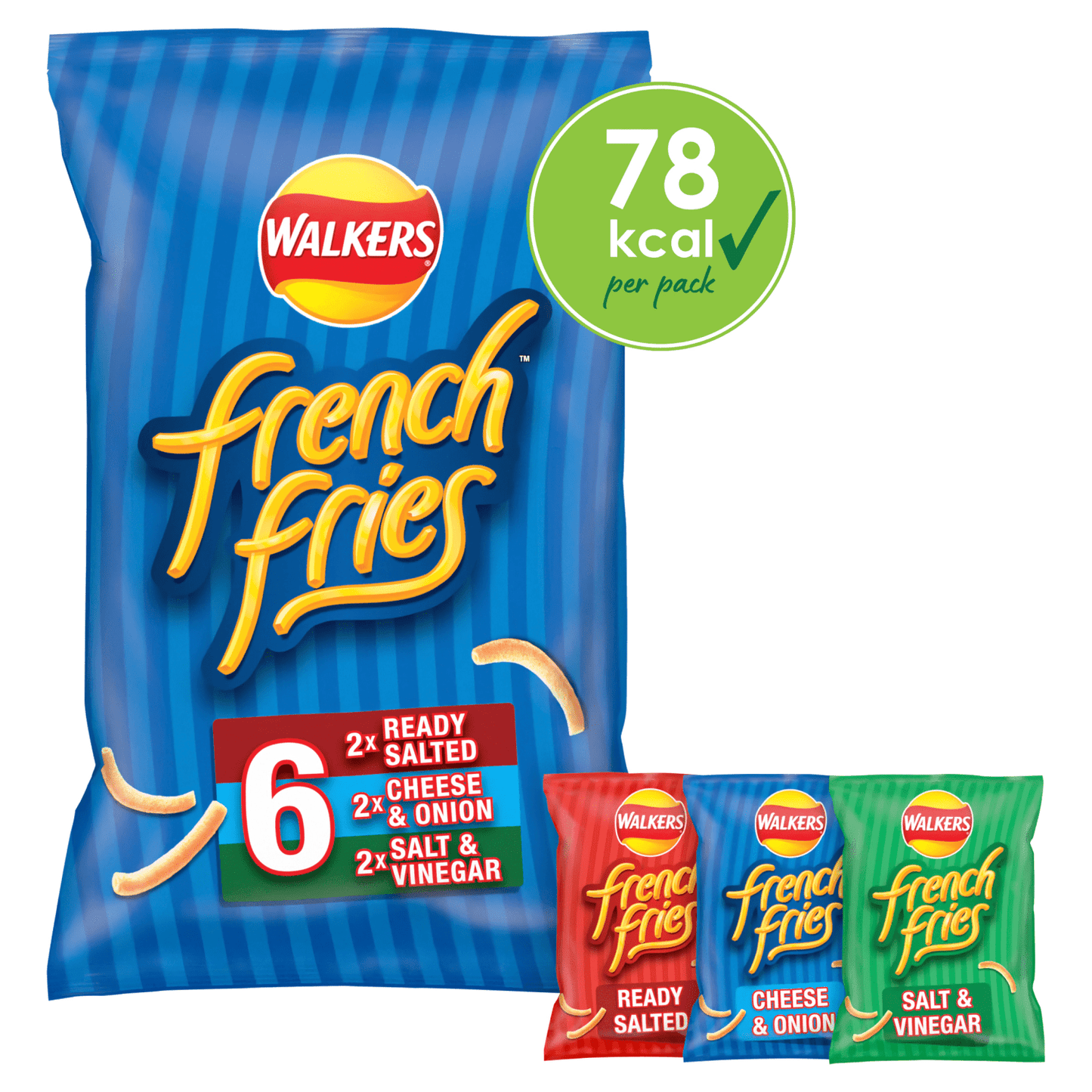 Walkers French Fries Flavour Crispy Potato Snacks 6 x 18g - UK Food & Drink - 5012005290107