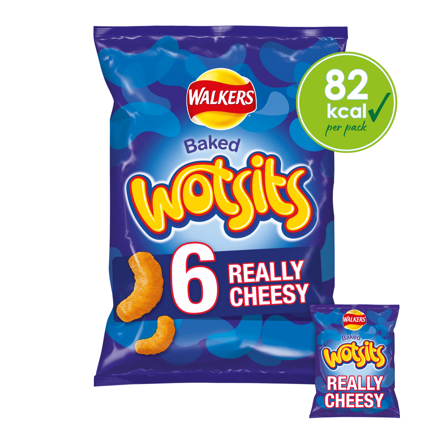 Walkers Wotsits Really Cheesy Multipack Snacks Crisps 6x16.5g - UK Food & Drink - 5000328373362
