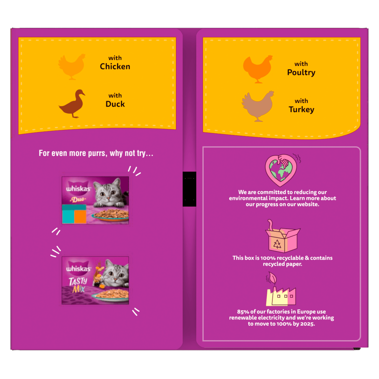 Whiskas 1+ Poultry Feasts Adult Wet Cat Food Pouches in Jelly 40 x 85g - UK Food & Drink - 3065890155046