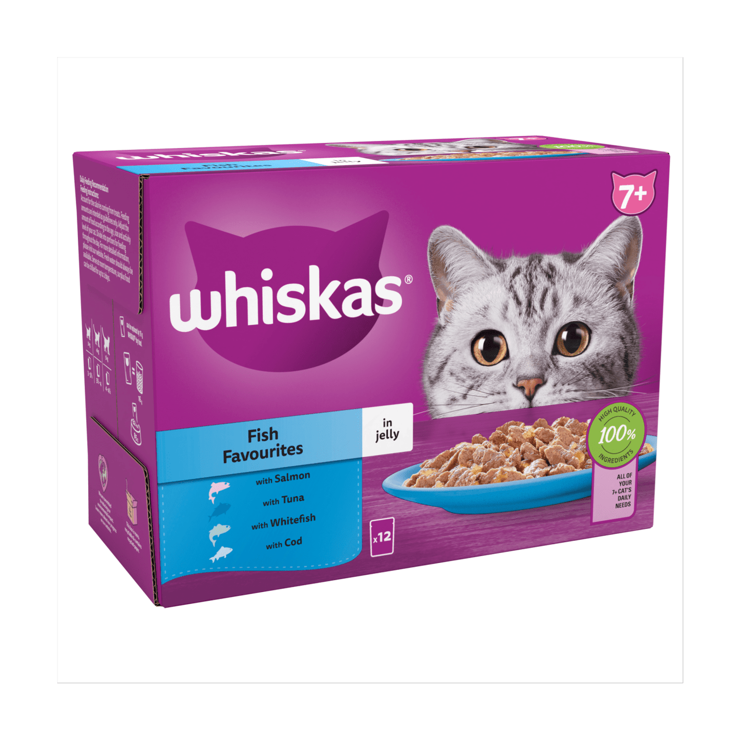 Whiskas 7+ Fish Favourites in Jelly 12 x 85g (1.02kg) - UK Food & Drink - 5000166157414