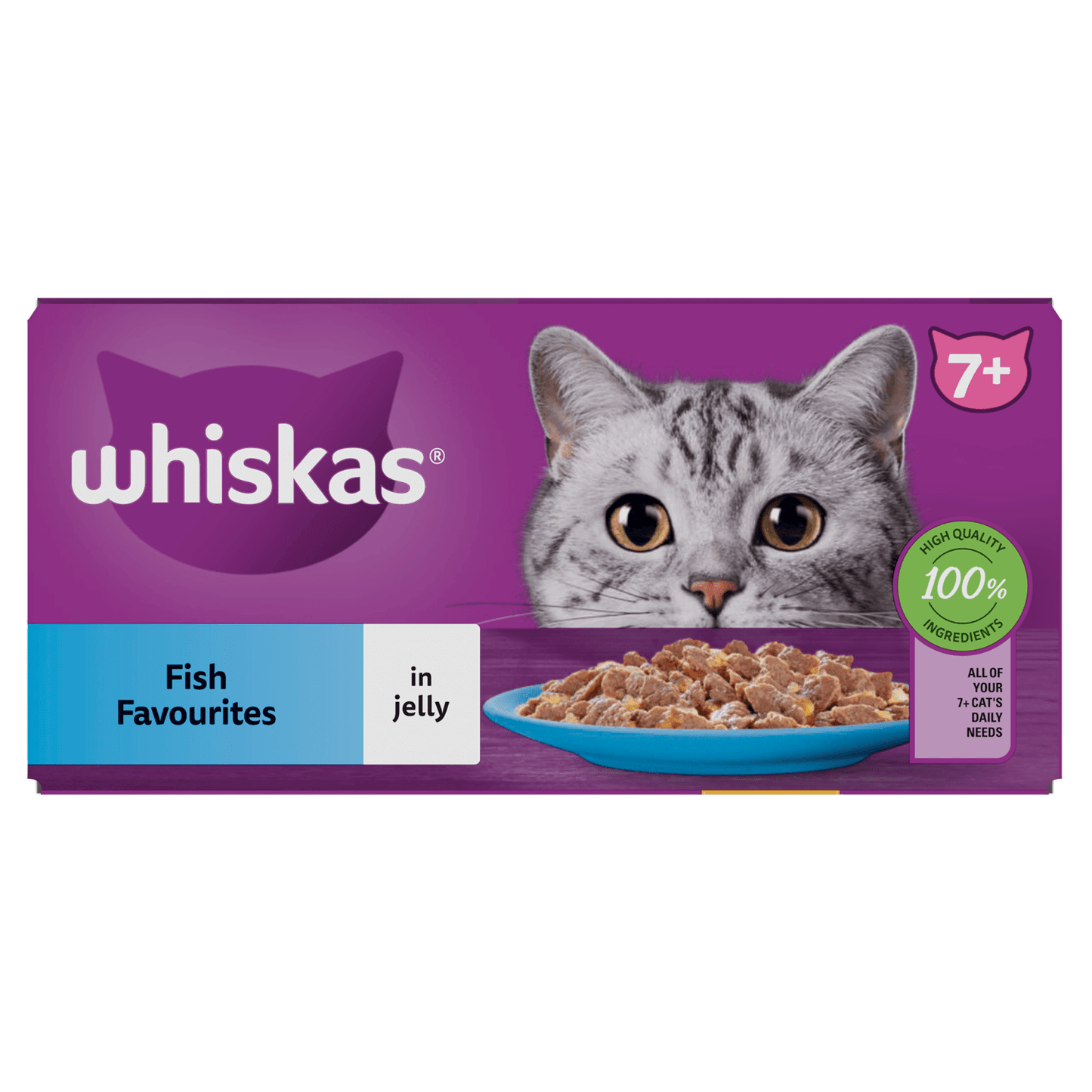 Whiskas 7+ Fish Favourites in Jelly 12 x 85g (1.02kg) - UK Food & Drink - 5000166157414