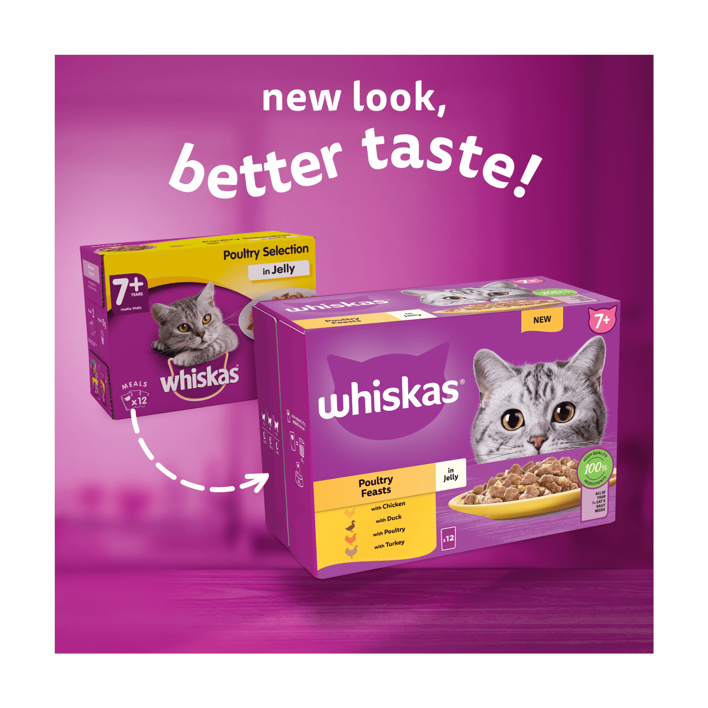 Whiskas 7+ Poultry Feasts in Jelly 12 x 85g (1.02kg) - UK Food & Drink - 5000166157438