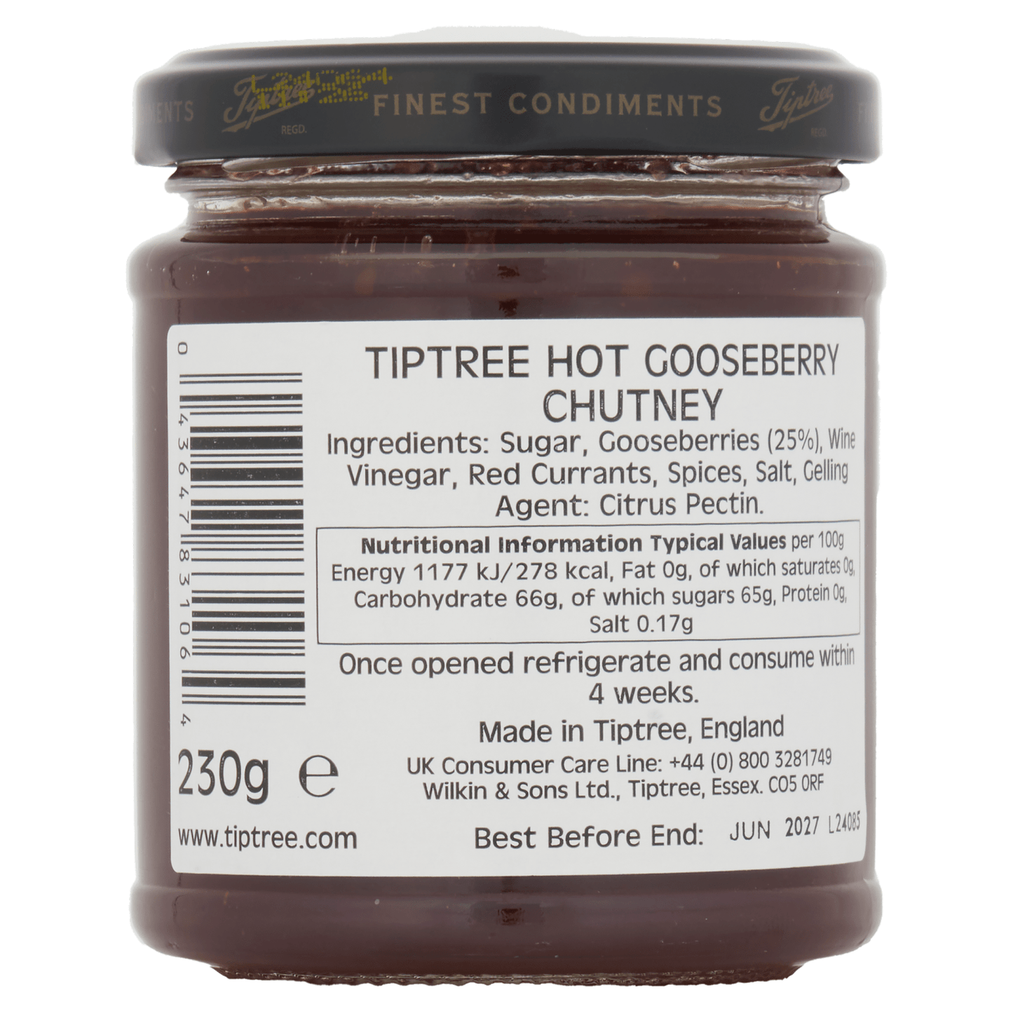 Wilkin & Sons Ltd Tiptree Hot Gooseberry Chutney 230g - UK Food & Drink - 43647831064