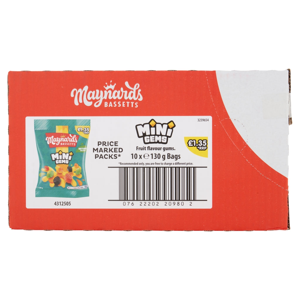 Maynards Bassetts Mini Gems Pm £1.35 130g