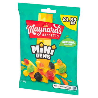 Maynards Bassetts Mini Gems Pm £1.35 130g
