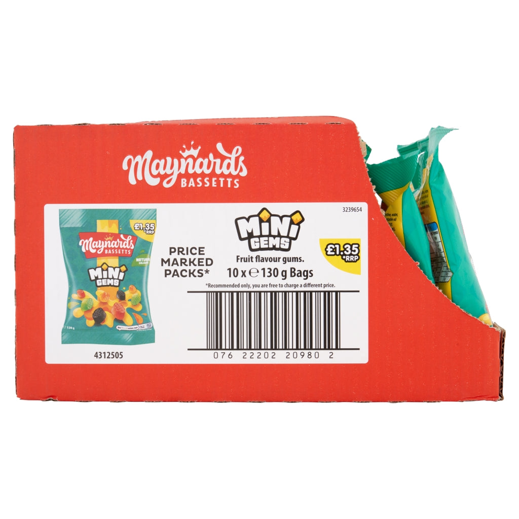 Maynards Bassetts Mini Gems Pm £1.35 130g