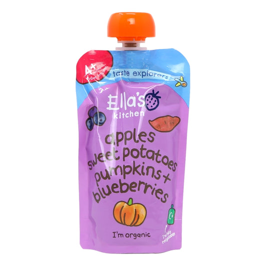 Ella's Kitchen Organic Sweet Potatoes, Pumpkin, Apples and Blueberries Baby Pouch 4+ Months 120g