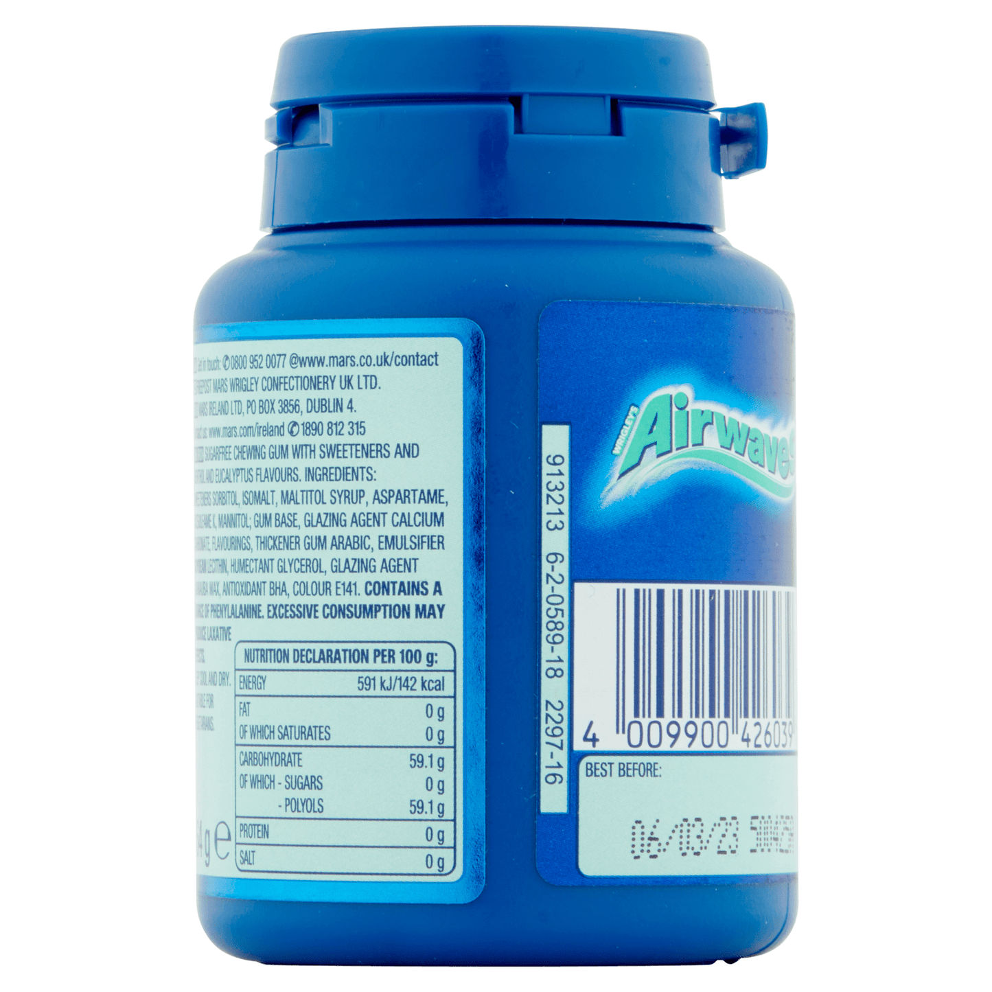 Airwaves Menthol & Eucalyptus Sugarfree Chewing Gum Bottle 46 Pieces 64g - UK Food & Drink - 4009900426039