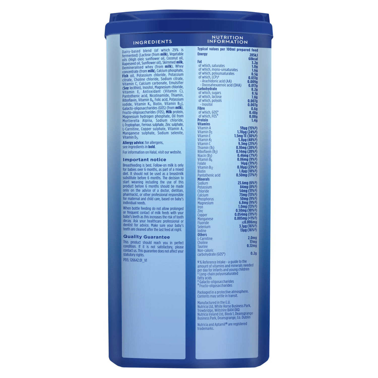 Aptamil Follow On Milk 2 6 - 12 Months 800g - UK Food & Drink - 5051594006829